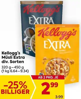 Billa Kellogg's Müsli Extra Angebot