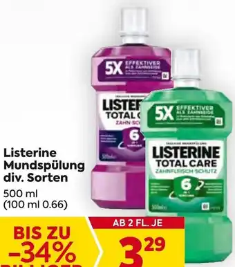 Billa Listerine Mundspülung Angebot