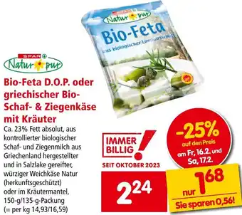 Interspar Bio-Feta D.O.P. oder griechischer Bio- Schaf- & Ziegenkäse mit Kräuter Angebot