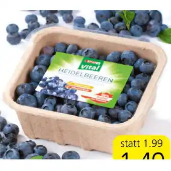 Spar Spar Vital Fruchtig süße Heidelbeeren SPAR 125 Gramm 1 Packung Angebot