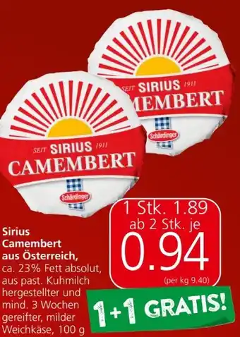 Spar Sirius Camembert Angebot