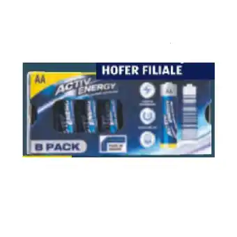 Hofer Activ Energy Batterien Alkaline AA oder AAA HOFER 8 Stück 1 Packung Angebot