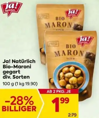 Billa Ja! Natürlich Bio-Maroni gegart Angebot