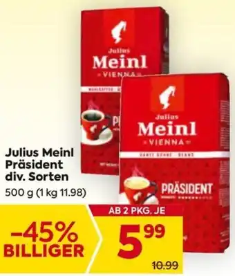 Billa Julius Meinl Präsident Angebot