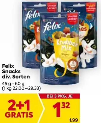 Billa Felix Snacks Angebot
