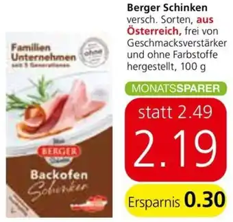 Spar Berger Schinken Angebot