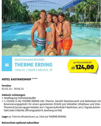 Hofer DEUTSCHLAND/BAYERN THERME ERDING Angebot