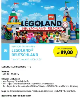 Hofer LEGOLAND DEUTSCHLAND Angebot