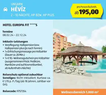 Hofer UNGARN HÉVÍZ Angebot