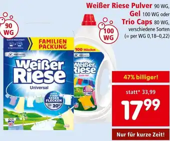 Interspar Weißer Riese Pulver 90 WG, Gel 100 WG oder Trio Caps 80 WG Angebot