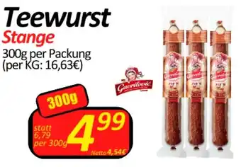 Wurstico Teewurst Stange Angebot