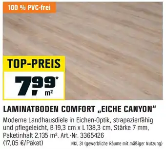 OBI LAMINATBODEN COMFORT EICHE CANYON Angebot