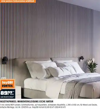 OBI AKUSTIKPANEEL WANDVERKLEIDUNG EICHE NATUR Angebot