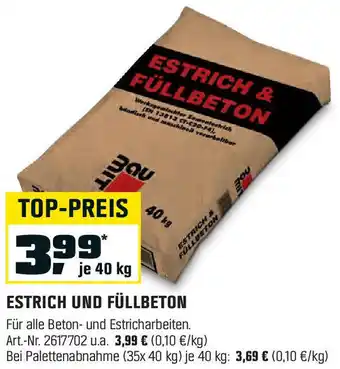 OBI ESTRICH UND FÜLLBETON Angebot
