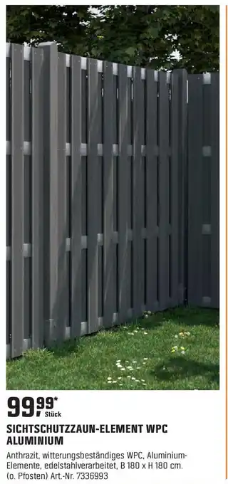 OBI SICHTSCHUTZZAUN-ELEMENT WPC ALUMINIUM Angebot