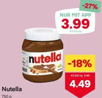 MPreis Nutella 750 g Angebot