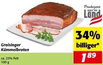 Nah&Frisch Greisinger Kümmelbraten 100g Angebot
