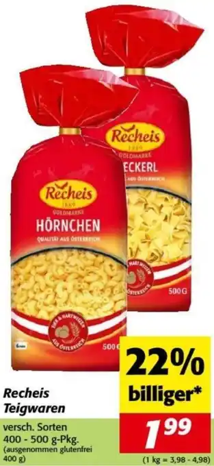 Nah&Frisch Recheis Teigwaren 400-500g Angebot