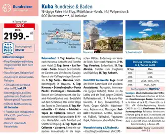 Lidl Reisen Kuba Rundreise & Baden 16 Tage Angebot