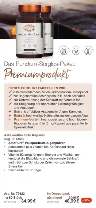 Bärbel Drexel Astaxanthin forte Kapseln 36g, 60 Stück Angebot