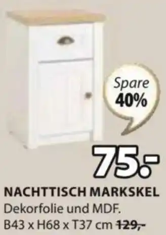 JYSK NACHTTISCH MARKSKEL B43 x H68 x T37 cm Angebot
