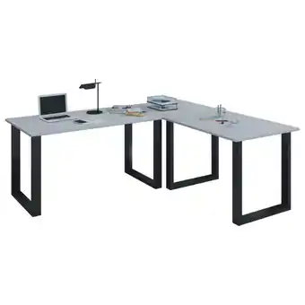 XXXLutz Eckschreibtisch 190/50/76 cm in Grau, Schwarz Angebot