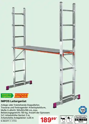 Lagerhaus IMPOS Leitergerüst 2x7 Sprossen Angebot