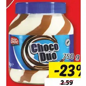 Lidl Mister Choc Choco Duo Lidl 750 Gramm 1 Glas Angebot