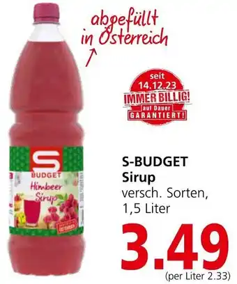 Spar S-BUDGET Sirup Angebot