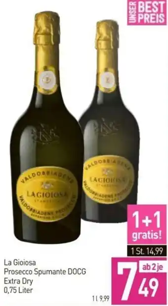 Sutterlüty La Gioiosa Prosecco Spumante DOCG Extra Dry 0,75 Liter Angebot
