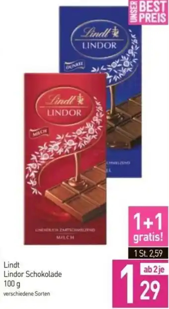 Sutterlüty Lindt Lindor Schokolade 100 g Angebot