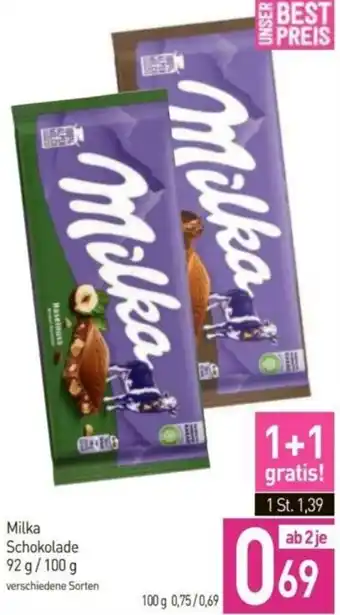 Sutterlüty Milka Schokolade 92 g/100 g Angebot