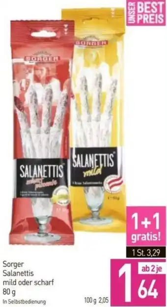 Sutterlüty Sorger Salanettis mild oder scharf 80g Angebot