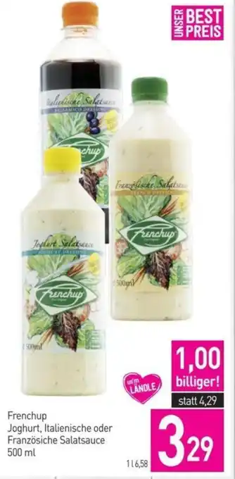 Sutterlüty Frenchup Joghurt, Italienische oder Französiche Salatsauce 500 ml Angebot