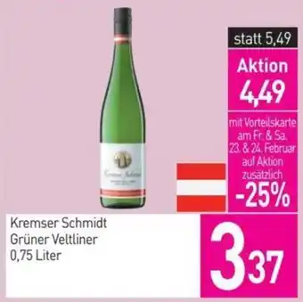 Sutterlüty Kremser Schmidt Grüner Veltliner 0.75 Liter Angebot