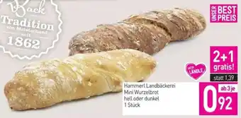 Sutterlüty Hammerl Landbäckerei Mini Wurzelbrot hell oder dunkel Angebot