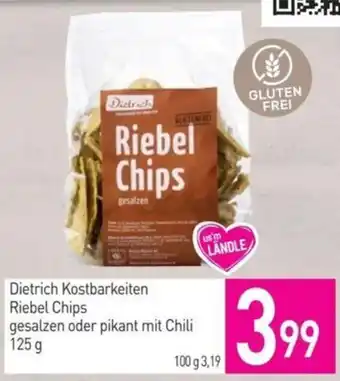 Sutterlüty Dietrich Kostbarkeiten Riebel Chips gesalzen oder pikant mit Chili 125 g Angebot