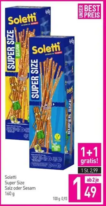 Sutterlüty Soletti Super Size Salz oder Sesam 160g Angebot