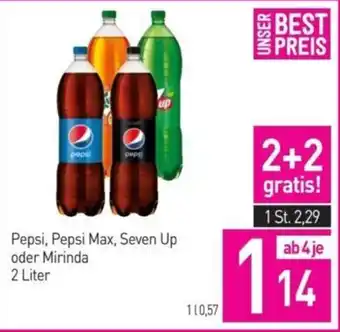 Sutterlüty Pepsi, Pepsi Max, Seven Up oder Mirinda 2 Liter Angebot