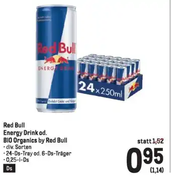 Metro Red Bull Energy Drink od. BIO Organics by Red Bull 0.25L Angebot