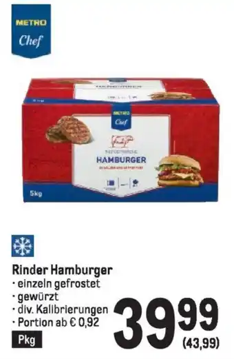 Metro Rinder Hamburger Angebot