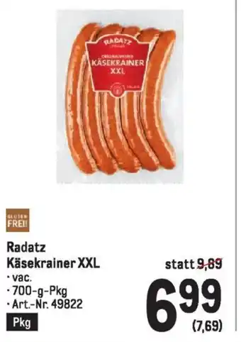 Metro Radatz Käsekrainer XXL 700g Angebot