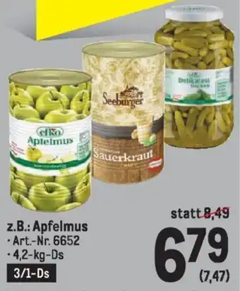 Metro Apfelmus 4.2kg Angebot