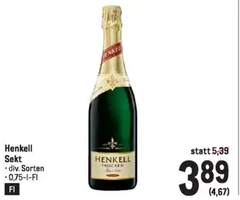 Metro Henkell Sekt 0.75L Angebot
