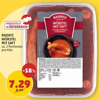 PENNY RADATZ WÜRSTEL MIT SAFT per kg Angebot