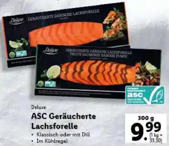 Lidl Deluxe ASC Geräucherte Lachsforelle 300g Angebot