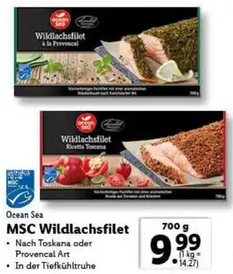 Lidl Ocean Sea MSC Wildlachsfilet 700g Angebot