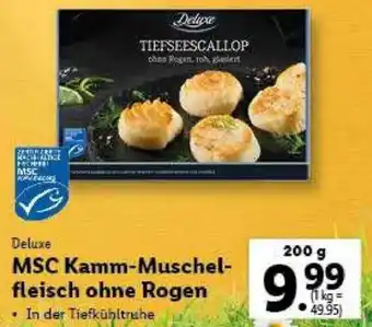 Lidl Deluxe MSC Kamm-Muschel-fleisch ohne Rogen 200g Angebot