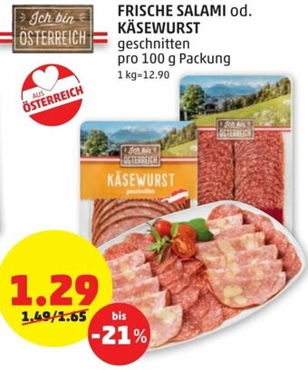 PENNY Frische Salami Od. Käsewurst 100 g Angebot