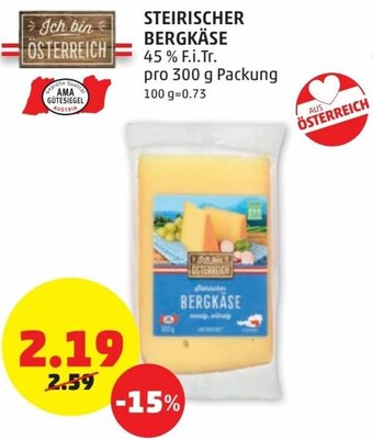 PENNY Steirischer Bergkase 300 g Angebot